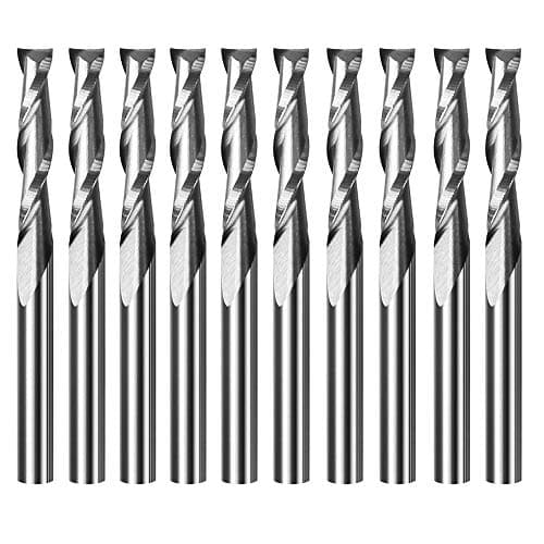 1/8" Shank Carbide Flat Nose End Mill Cutter CNC Router Bits Double Flute Spiral Set Tool-17mm