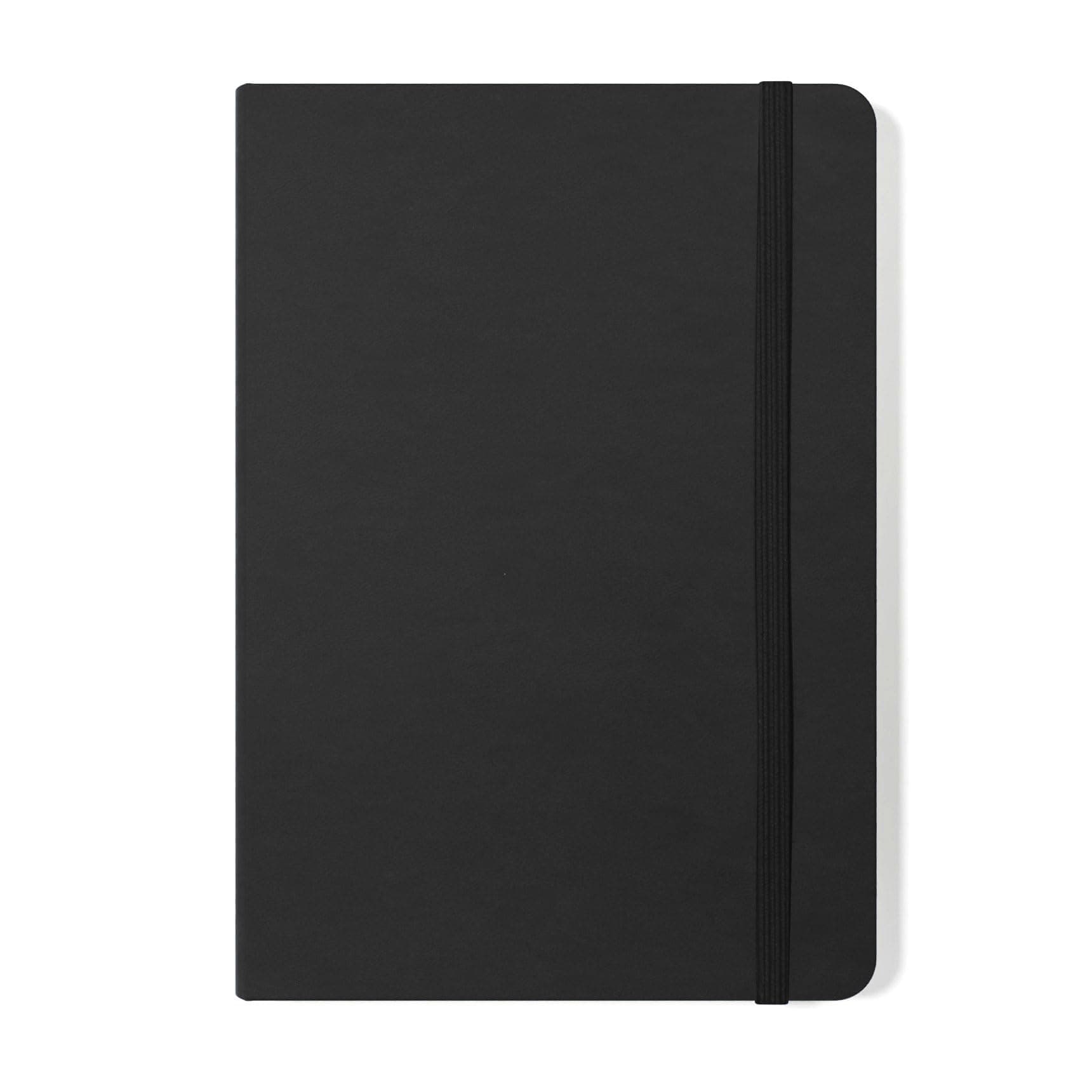 A5 Executive Hardback Notebook/Journal Black - Lined 90gsm (160 Pages)