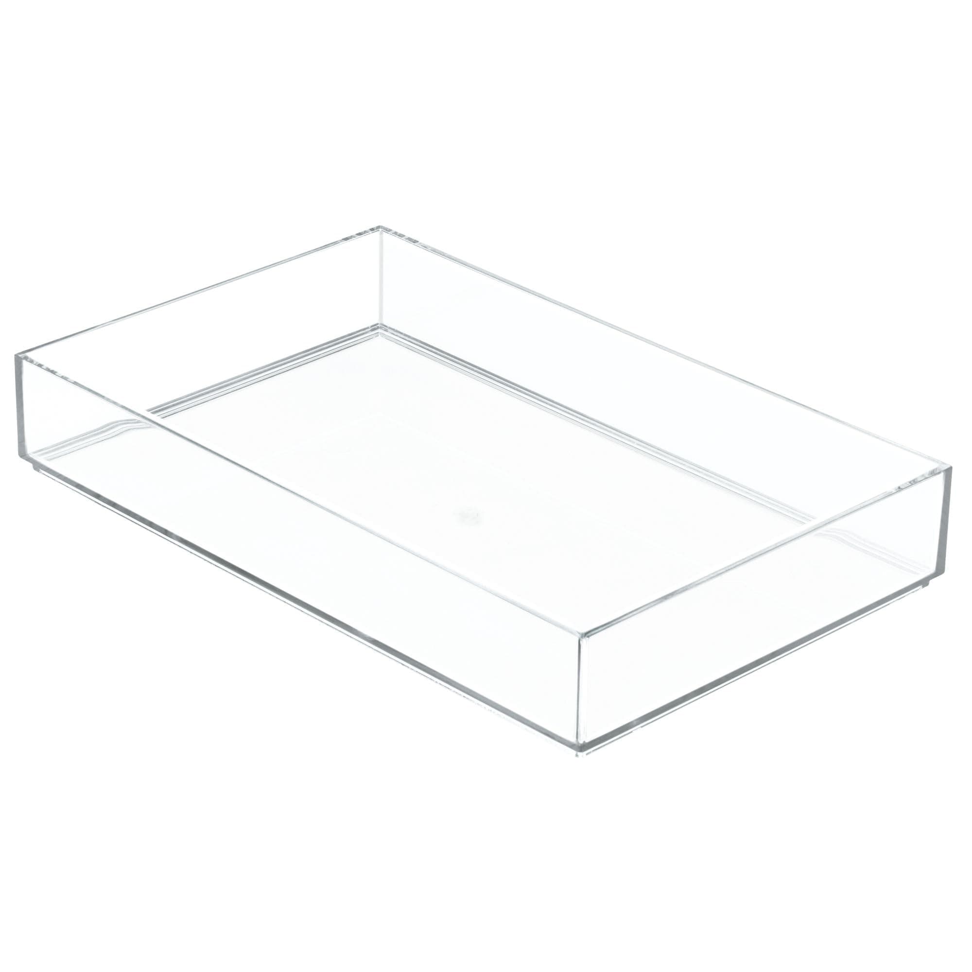 Clear Drawer Organizer, Plastic Tray for Makeup Storage on Bathroom Vanity, Dresser or Desk