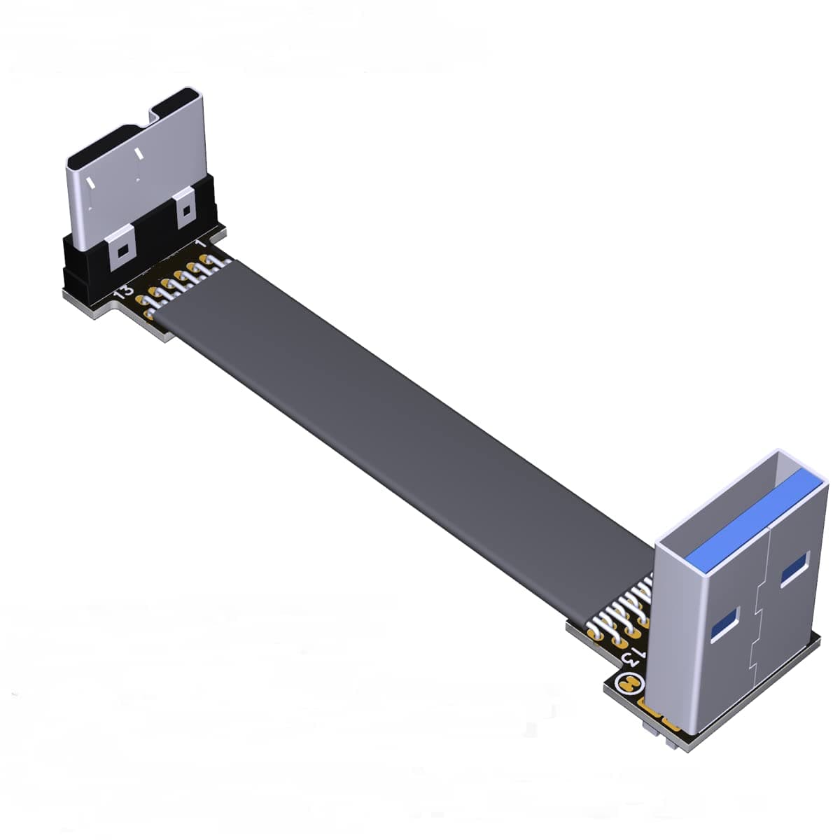 QJJ USB 3.0 Type-A Male to Micro-B Male Flat Cable (15cm, S1B-W7A)