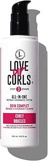 All in One Curl Cream Styler, Anti Frizz Curling Cream for Curly Hair, Repair, Define, Hydrate & Style with Shea Butter, 250mL
