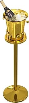 Ice Bucket with Stand, Bottle Cooler, Champagne Wine Bucket Included Holder for Sparkling Wine, Wine and Champagne 5 L Gold Stand 60 cm Tall