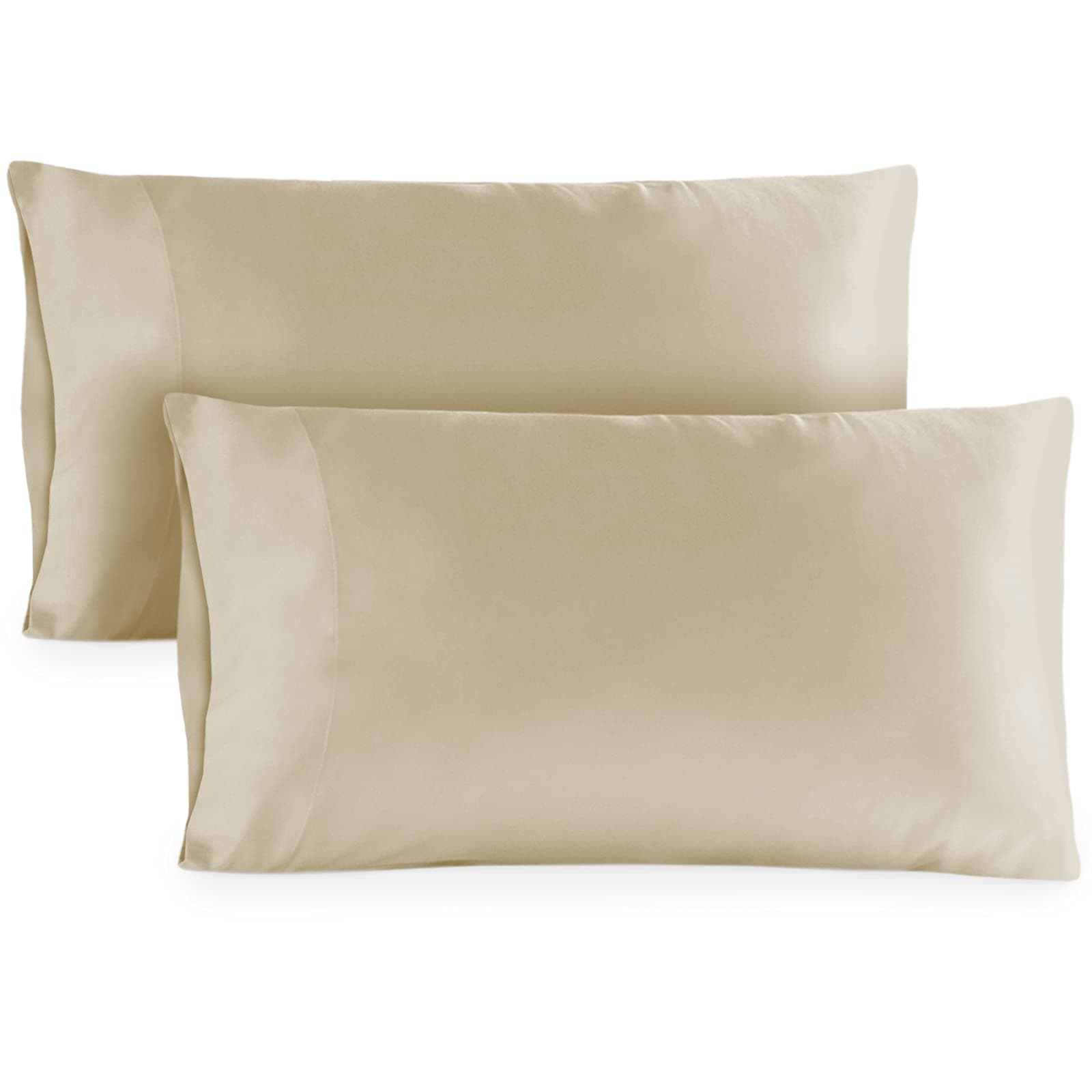 Hotel Sheets Direct King Size Pillowcases 2 Pack, 20x40 Inch, Cooling, Breathable Pillow Cases, 100% Viscose Derived from Bamboo Pillow Covers, Silky Soft for Hair & Skin, Bright Bedroom, Light Yellow