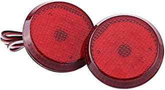 LED Bumper Reflector Lights 6.8cm Car LED Tail Rear Bumper Reflector Light Round Fog Brake Stop Lamp for Corolla 2009-2010 For Sienna SE For Scion iQ xB (Red)