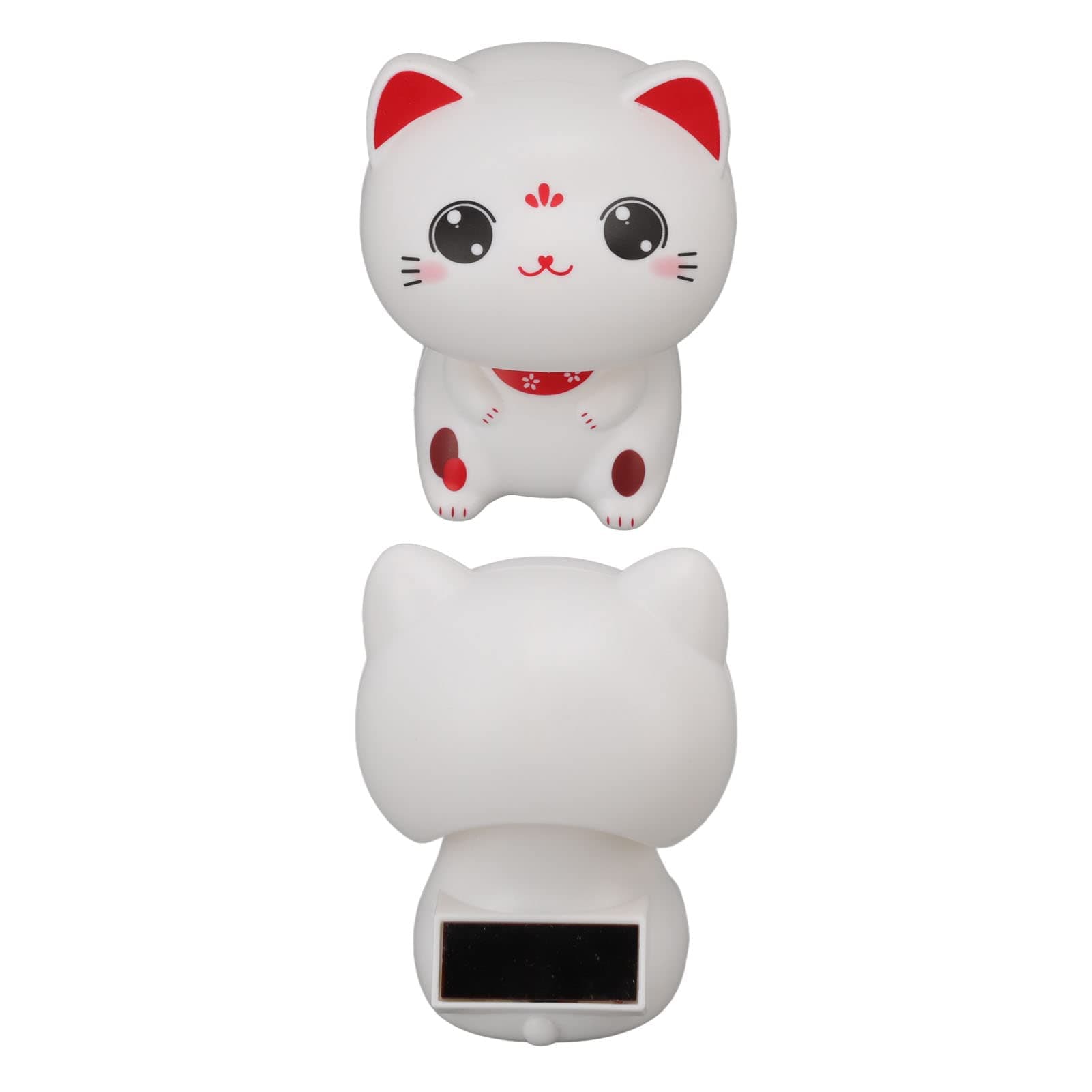 BewinnerBobble Head for Car Dashboard, Solar Lucky Cat, Car Decoration, Cute Miniature Cat Figure, Car Decoration, Gifts for Men (with Big Eyes)