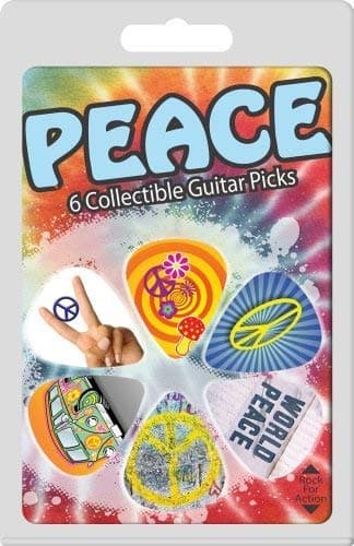 Hot Picks 1Peacercs Peace Guitar Pick Pack 6 Count