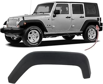 FITRITE AUTO PARTS New Rear Left Driver Side Fender Flare for 2007-2018 Jeep Wrangler, Textured Black, Made of Pp Plastic CH1768107 5KF17RXFAE