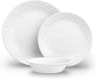 Vitrelle Glass Dinnerware, 12pc Set, New York White