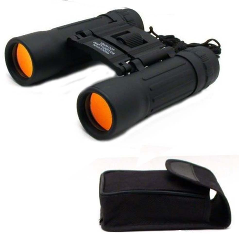 Black 10x25 Binoculars Ruby Coated Lens Golfing Sports