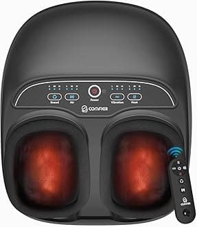 Shiatsu Foot Massager with Heat,Feet Massager Machine for Plantar Fasciitis Neuropathy, Gifts for Him/Her, Remote Control,Pause Function,UP to Men Size 13, Foot Massage