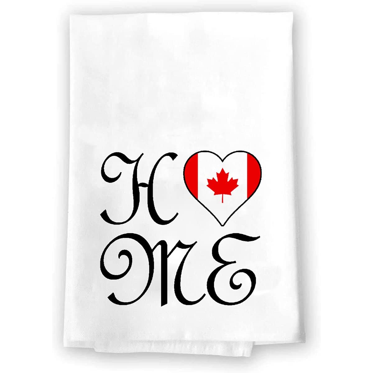 HOME Canadian Flag | Canada Home Decor | Maple Leaf | Decorative Kitchen and Bath Hand Towel | Christmas Present | Noel Gifts