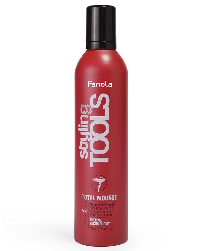 Fanola, Styling Tools Total Mousse Extra Strong Mousse, White, 400 ml, Aloe Vera