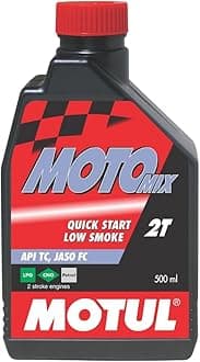Motul Motomix 2T 2-Stroke Low Smoke Superior Motorcycle Oil – High Performance Lubrication, Cleaner Engine, Reduced Smoke & Smooth Riding Experience, 0.5 L