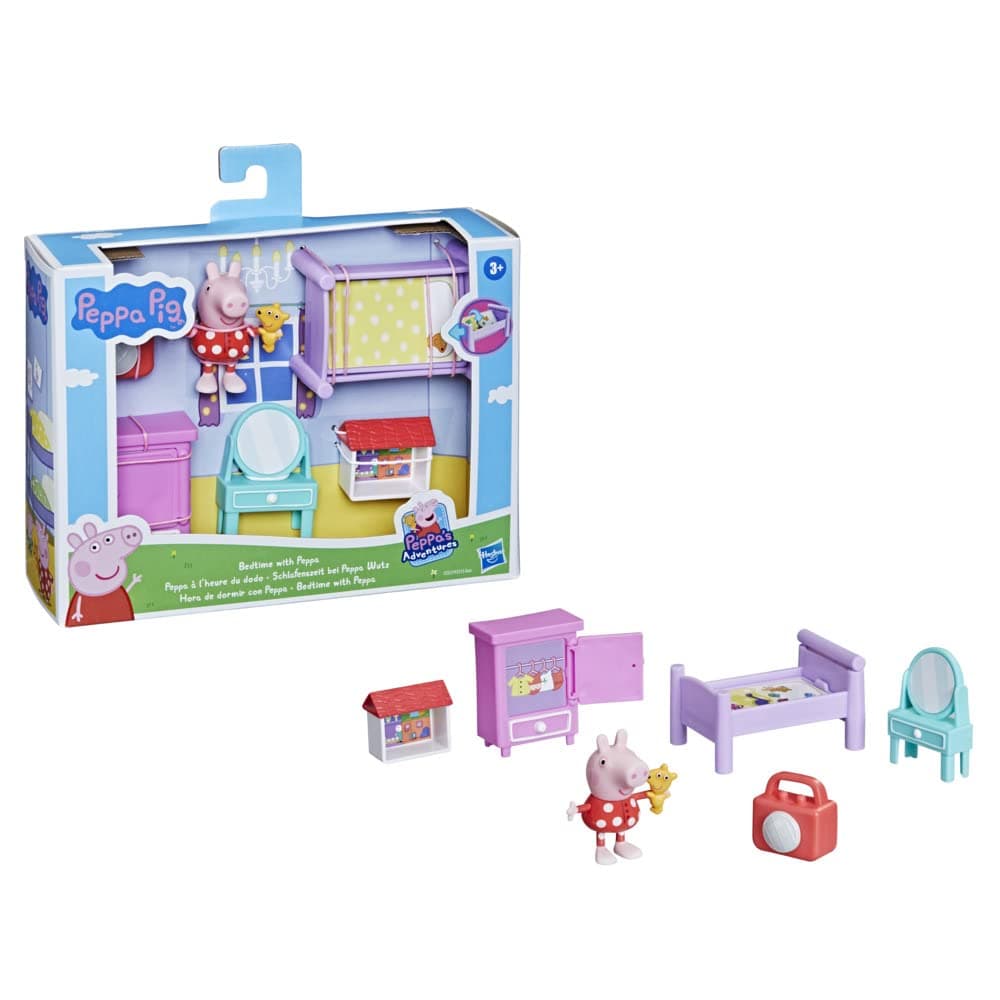 Peppa Pig Peppa'S Adventures Bedtime With Peppa Accessory Set With 3-Inch Peppa Pig Figure And 5 Accessories