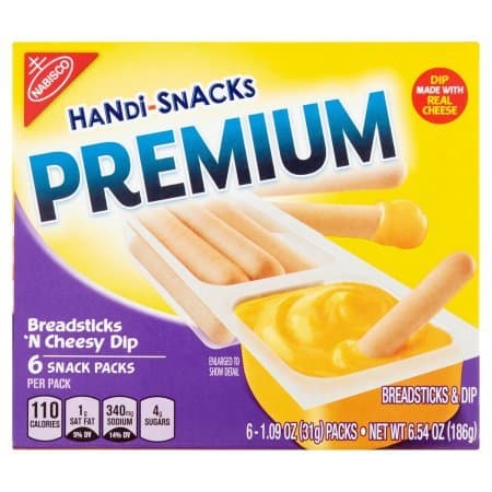 Kraft Handi-Snacks Ritz (Premium Breadsticks 'n Cheese Dip Snack Packs, 6 ct 1.09 oz Pack of 5)