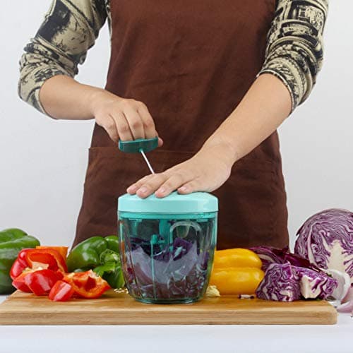 Lekoch Hand Pull Food Processor Manual Food Chopper for Fruit Vegetable Meat Egg - Portable Medium Blender (850ml（5 cups）)