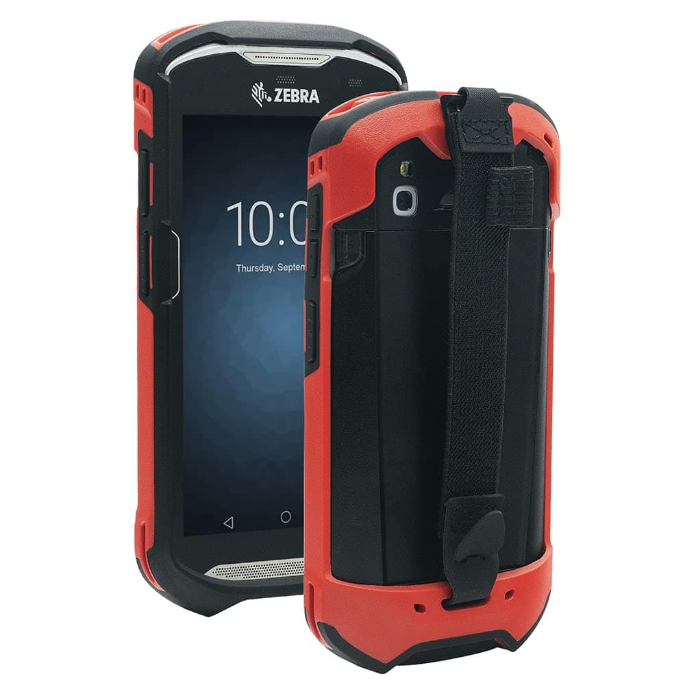 - Protective Cover Bumper Case Rugged Boot with Hand Strap for Zebra TC51 TC510K TC52 TC56 TC57 (Red)