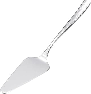 KSENDALO Luxurious SUS304 Stainless Steel Pie Server with Hammered Handle, Silver Spatula for Serving, Cutting, and Serving Cakes, Pies, Pizzas & Desserts - Perfect for Weddings, Birthdays &Parties