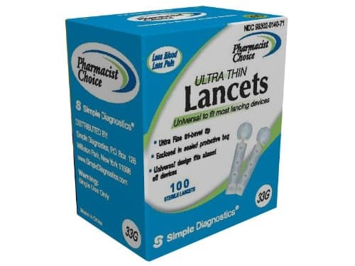 33g Ultra Thin Lancets 100/bx