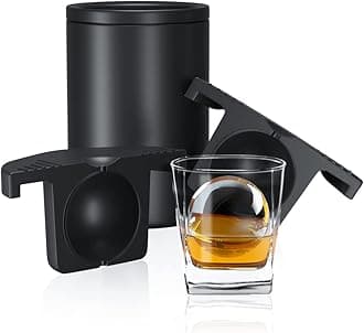 TINANA Clear Ice Ball Maker, 2.5” Clear Ice Cube Tray Make 1 Large Sphere Ice Balls for Whiskey, Cocktails & Bourbon, Gifts for Men