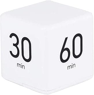 CALIDAKA Cube Timer 5, 15, 30, 60 Minutes White
