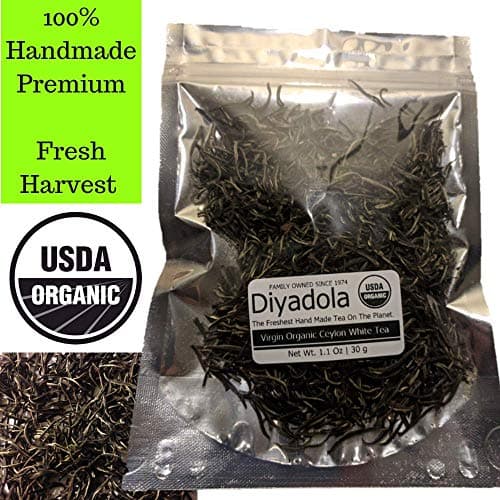 Virgin Organic Ceylon White Tea - A tea untouched by hand and high antioxidants (1 Oz) [loose leaf Tea, Herbal Tea, Detox Tea]