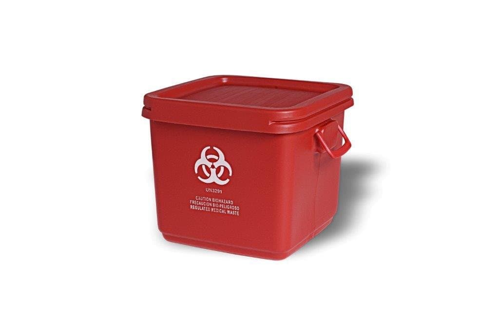 Assembled 18 Gallon Medical Waste Container, Red