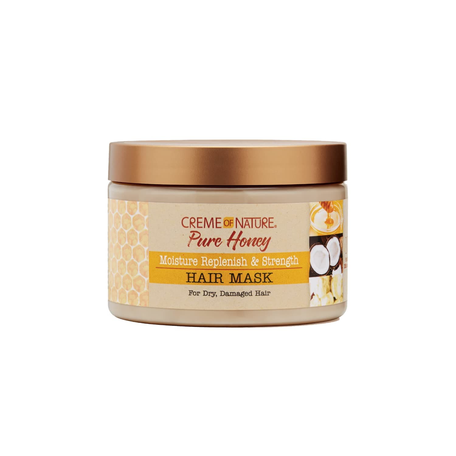 Pure Hair Mask Jar, Honey, 11.5 Oz, Gold,326 g (Pack of 1)