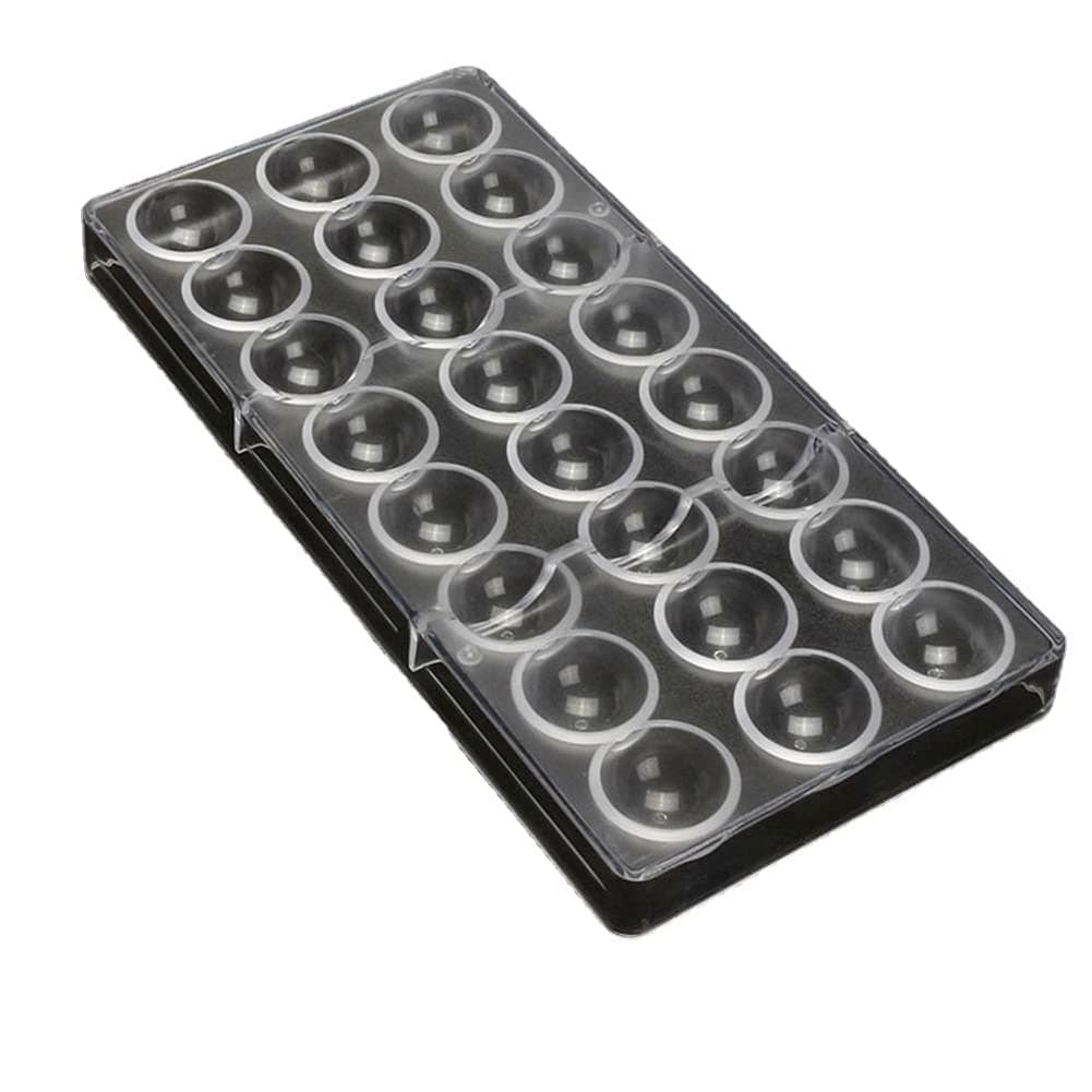 ausuky Clear Hard Chocolate Maker Polycarbonate PC DIY 24 Half Balls Candy Baking Mould