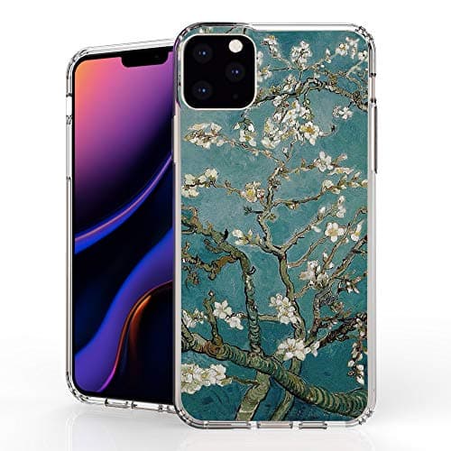 PimpCase Compatible with iPhone 11 Pro Max Case, Transparent Clear Shock Absorption Cushion Bumper Corner Soft TPU + PC Cover White Cherry Blossom