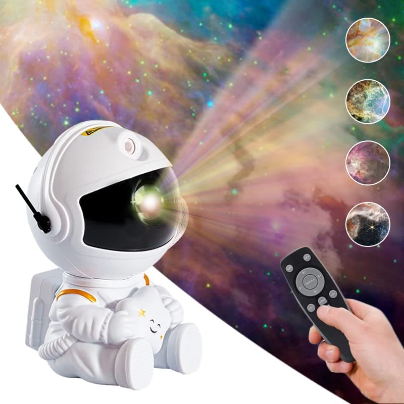 Astronaut Galaxy Projector, Star Projector Galaxy Night Light - Astronaut Light Projector, Starry Nebula Ceiling LED Lamp with Remote Control, White Star