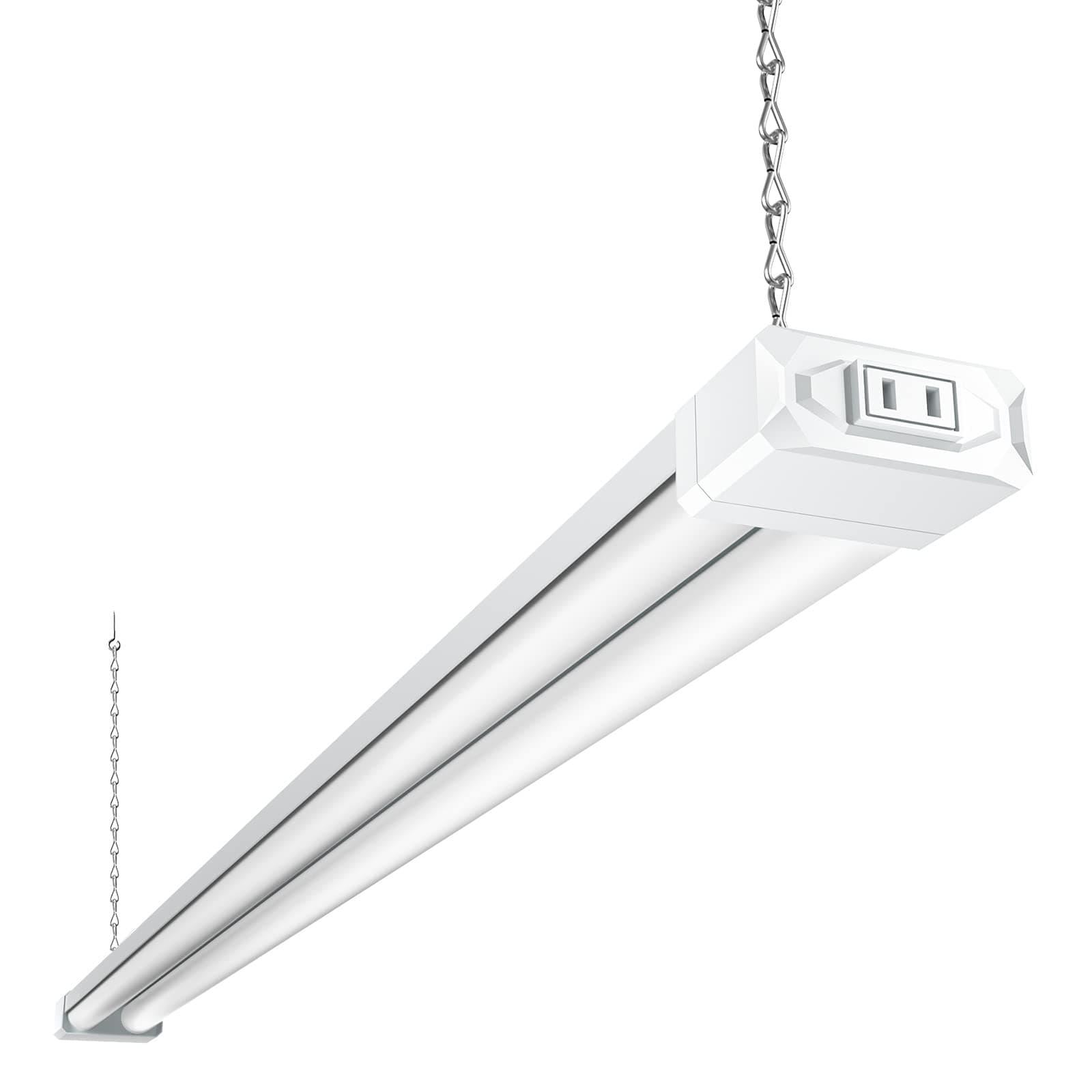 BBOUNDER 1 Pack Linkable LED Shop Light with Reflector, 4400 LM, 6500K Cool Daylight, 4 FT, 48 Inch Integrated Fixture for Garage, 40W Equivalent 250W, Surface & Suspension Mount, White