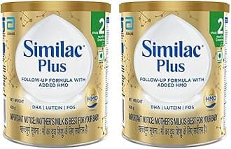 Similac Infant Plus Stage 2 Follow-Up Formula Powder from 6 to 12 Months 400G Tin with Hmo, Supports Baby's Immunity and Brain Development (Pack of 2)