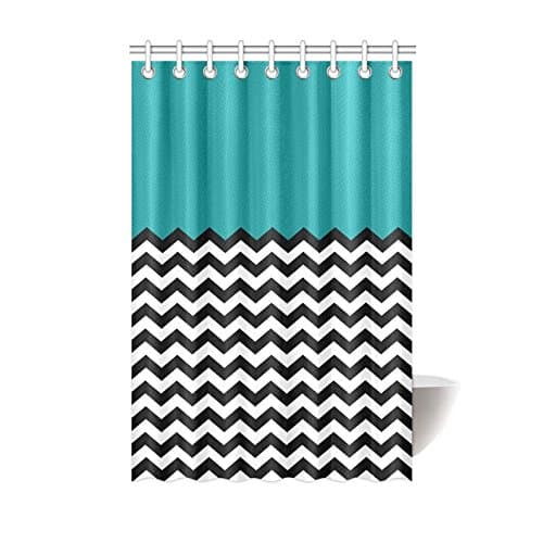 Black and White Chevron Stripe Pattern Waterproof Bathroom decor Fabric Shower Curtain -Polyester Fabric 48 x 72 inches