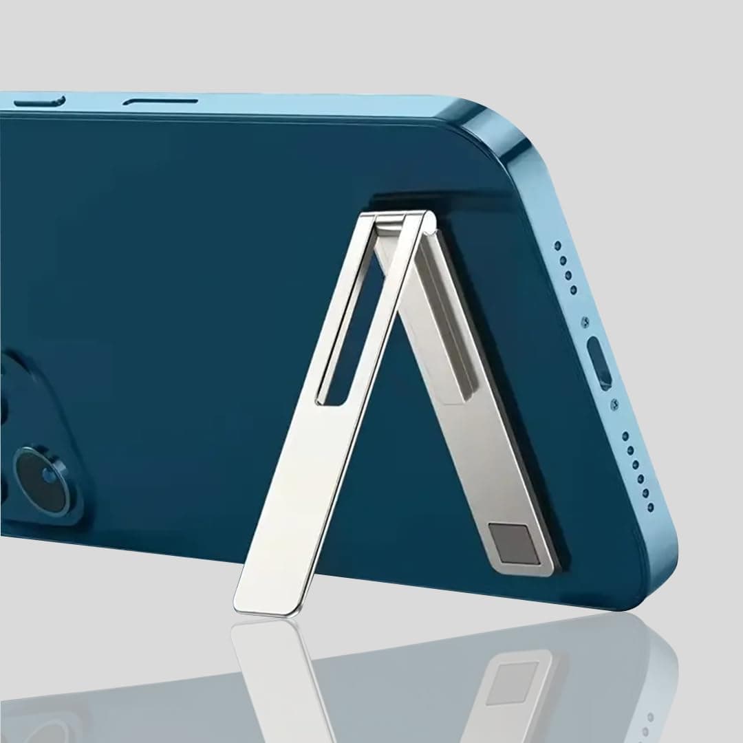 Mini Phone Stand, Foldable Phone Stand, Portable Mobile Stand, Folding Invisible Portable Cell Phone Stand Holder for Desk, Compatible with iPhone, Samsung and All Cellphones