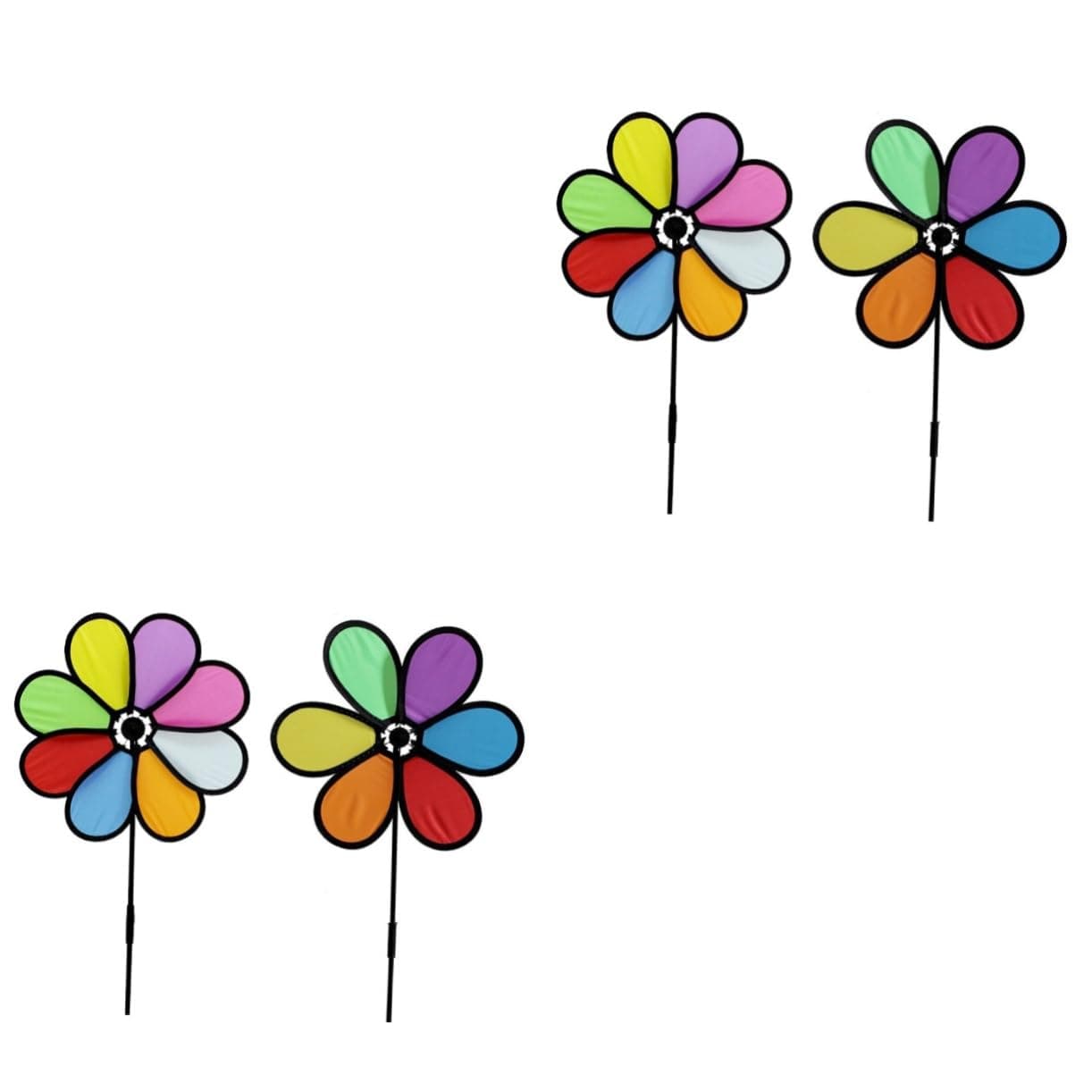 ORFOFE4 Pcs Color Cloth Windmill Wind Spinners Wind Pinwheel Windwill Toy Garden Lawn Pinwheel Windmill Garden Ornament Windmill Windmill Spinners Patio Pinwheel Polyester