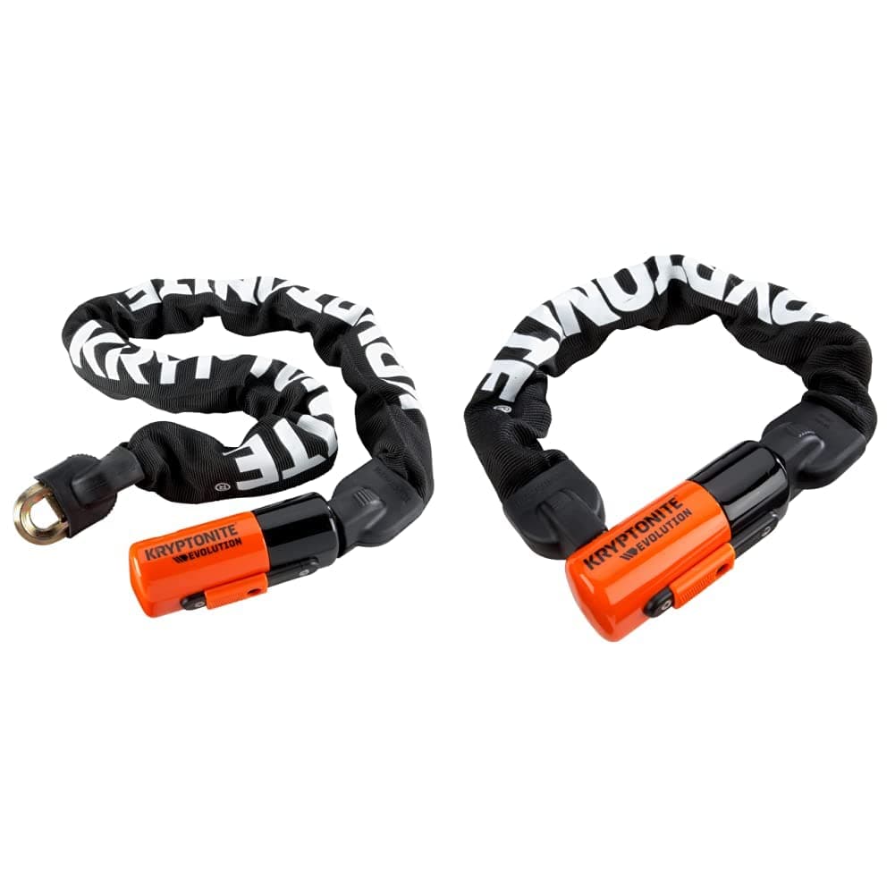 Unisex's Evolution Chain Lock, Black/Orange, 10mm x 90cm & Unisex's Evolution Chain Lock, Black/Orange, 10mm x 55cm