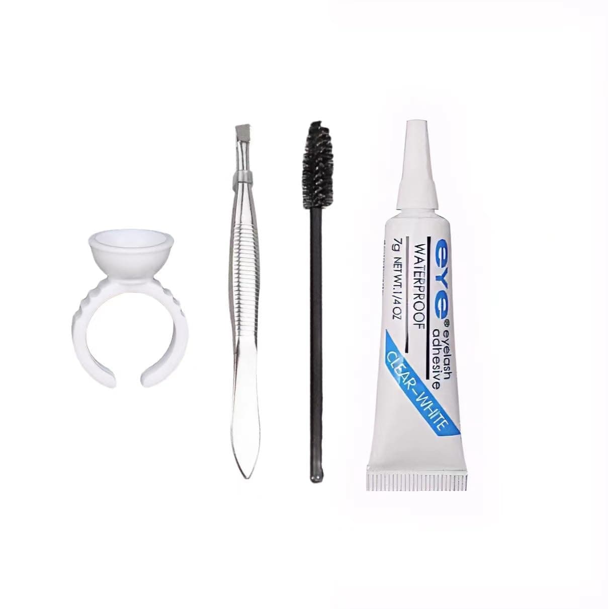 White Eyelash Glue Kit, False Eyelash White Glue, Super Hold Eye Lash Glue 7g Eyelash Glue Drys White Lash Extension Adhesive New Waterproof Formula Strong Hold