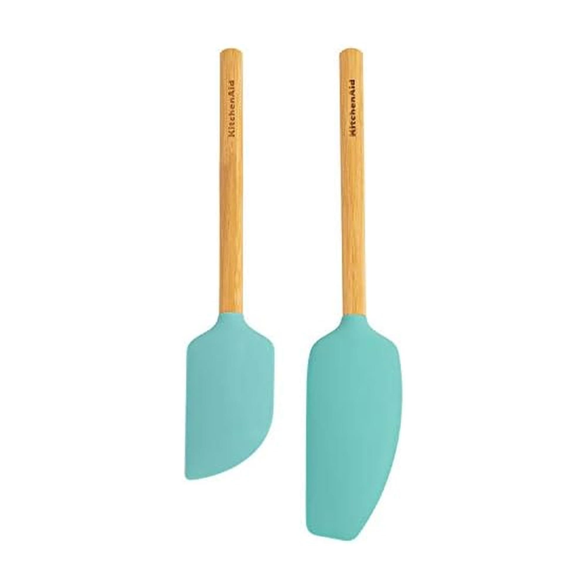 KitchenAid Bamboo Spatula Set, 2-Piece, Aqua Sky 2