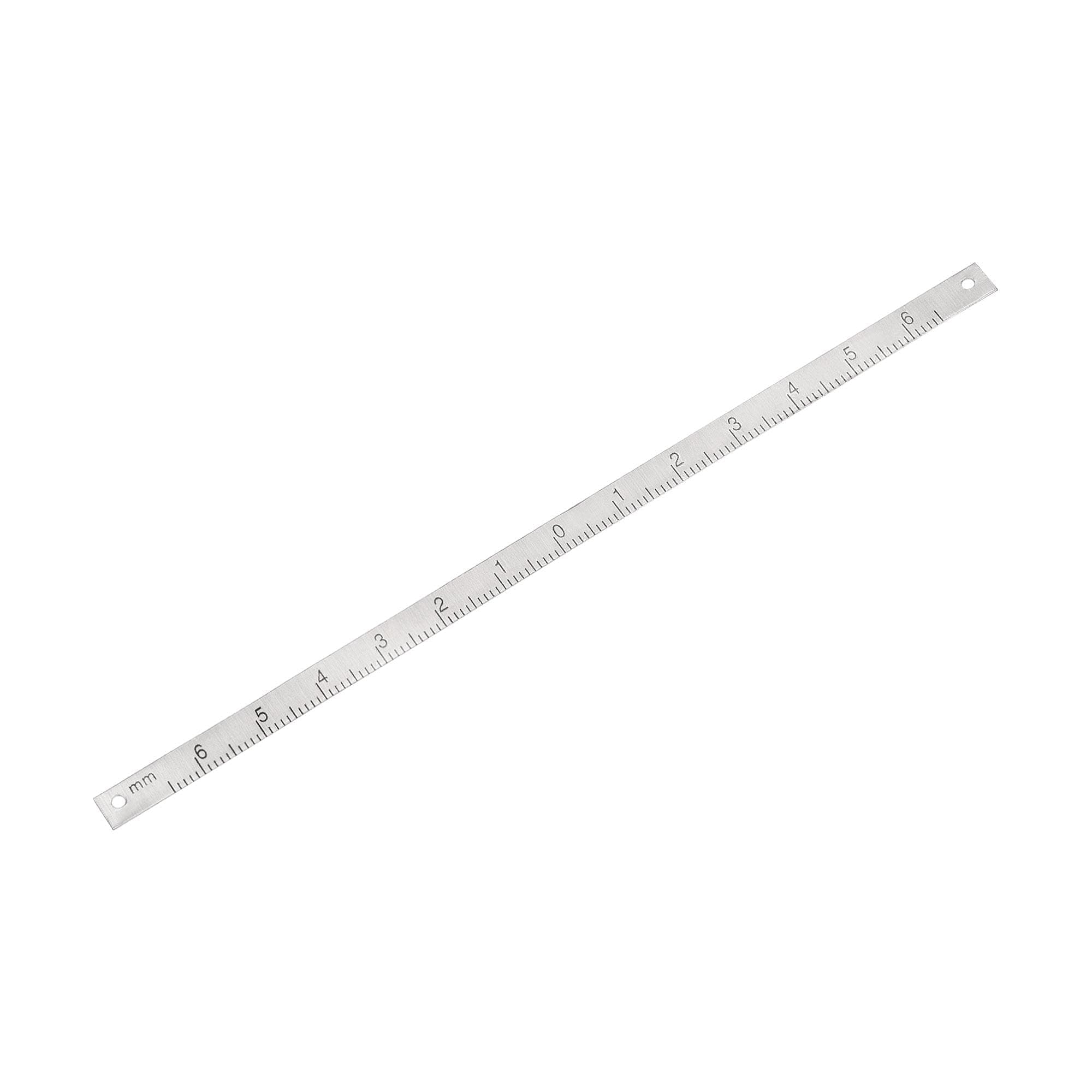 uxcell Center Finding Ruler 65mm-0-65mm Table Sticky Adhesive Tape Measure, Aluminum Track Ruler with Holes, (from the Middle).