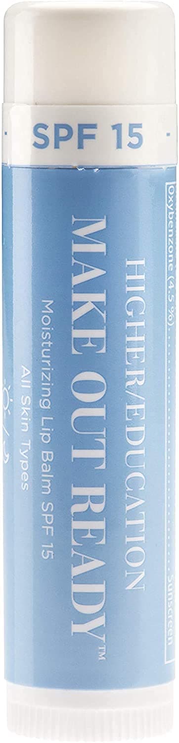 Make Out Ready Lip Balm SPF 15, 0.15 fl. oz, Vegan, Long-Lasting and Refreshing Pomegranate Flavored Treatment Leaves Lips Feeling Soft, SPF 15 Keeps Lips Safe by Higher Education Skincare