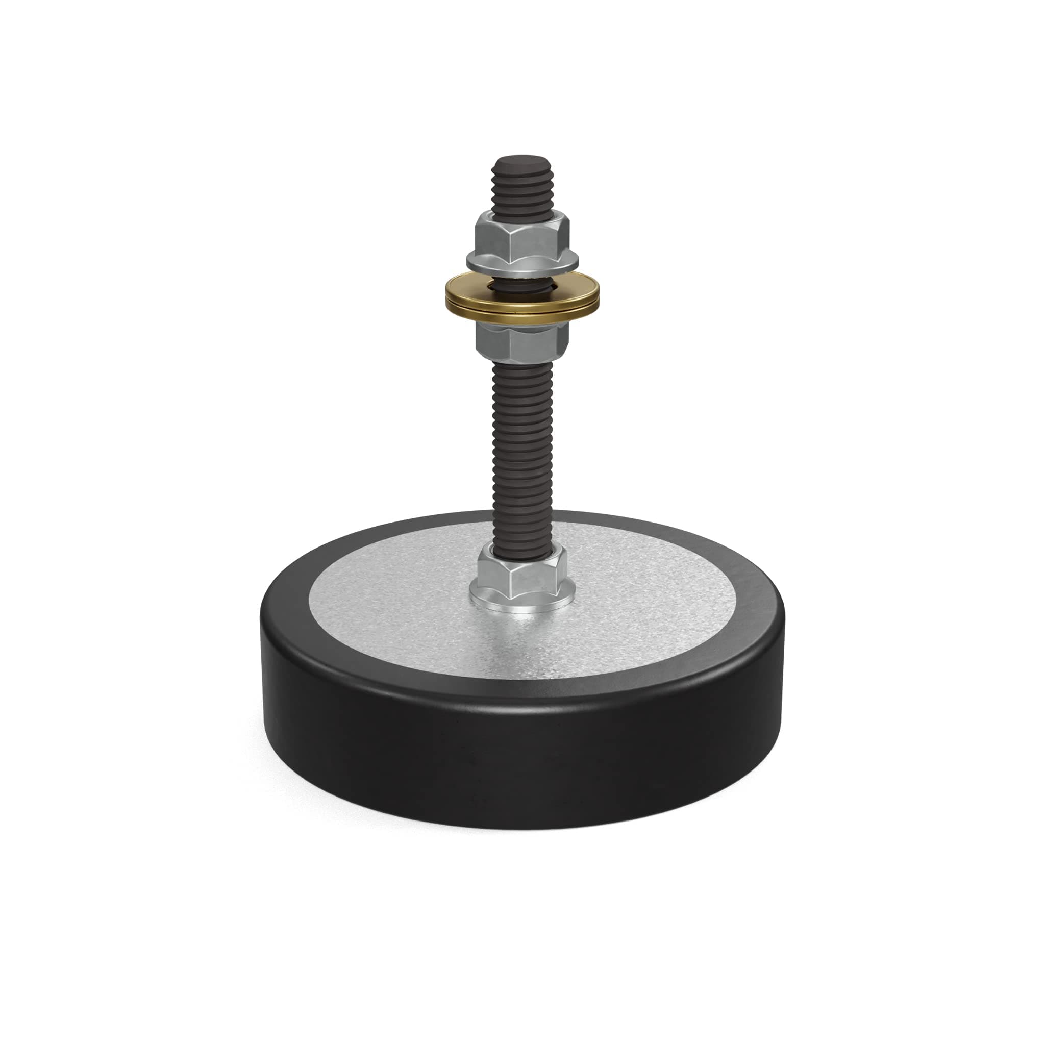 Isolate It!: Sorbothane Anti-Vibration Leveling Mount - 3/8-16 3" Stud - 5/8" (H) - 2 1/2" (Dia) 70 Duro - 2 Pieces