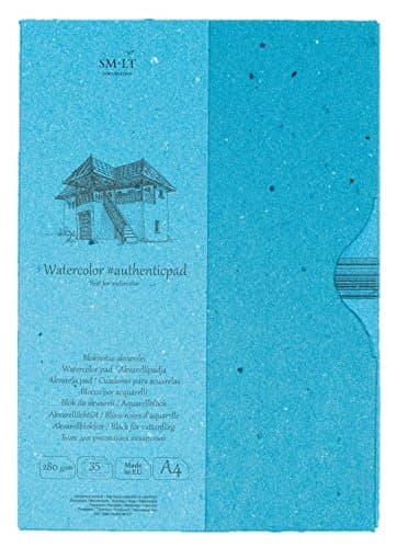 SMLT AA 35 Authentic Line A4 Watercolour Pad Authenticpad, 280 GSM White Paper 35 Sheets