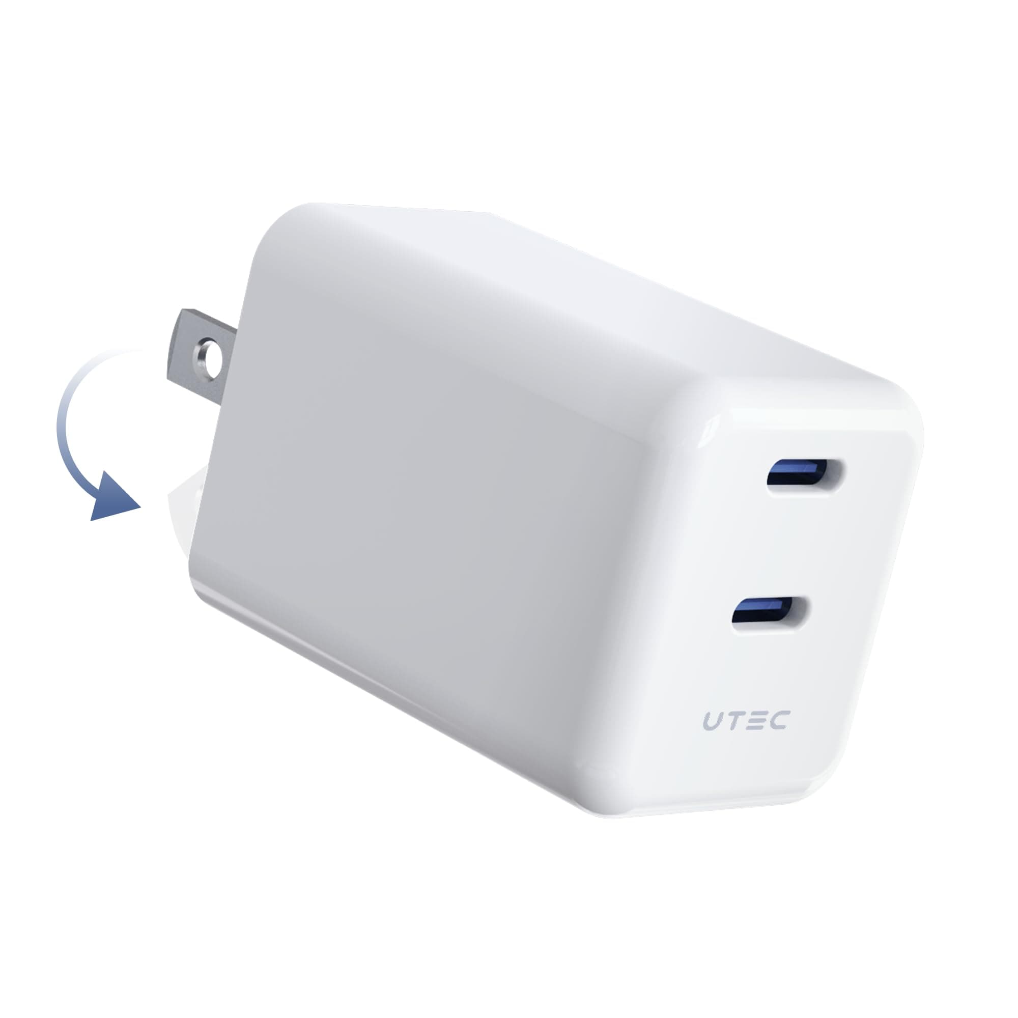 UTEC 35W USB C Fast Charger Block, 2-Ports PD 3.0 & QC 3.0, GaN Foldable Compact Fast Charging Adapter for iPhone 17/16/15/14/13 Series, Galaxy, Pixel 4/3, iPad