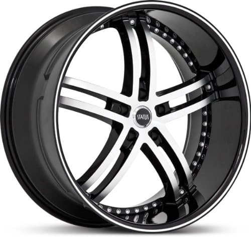 STATUS WHEEL - knight-5 - 24 Inch Rim x 9 - (5x4.5) Offset (32) Wheel Finish - gloss black machined face