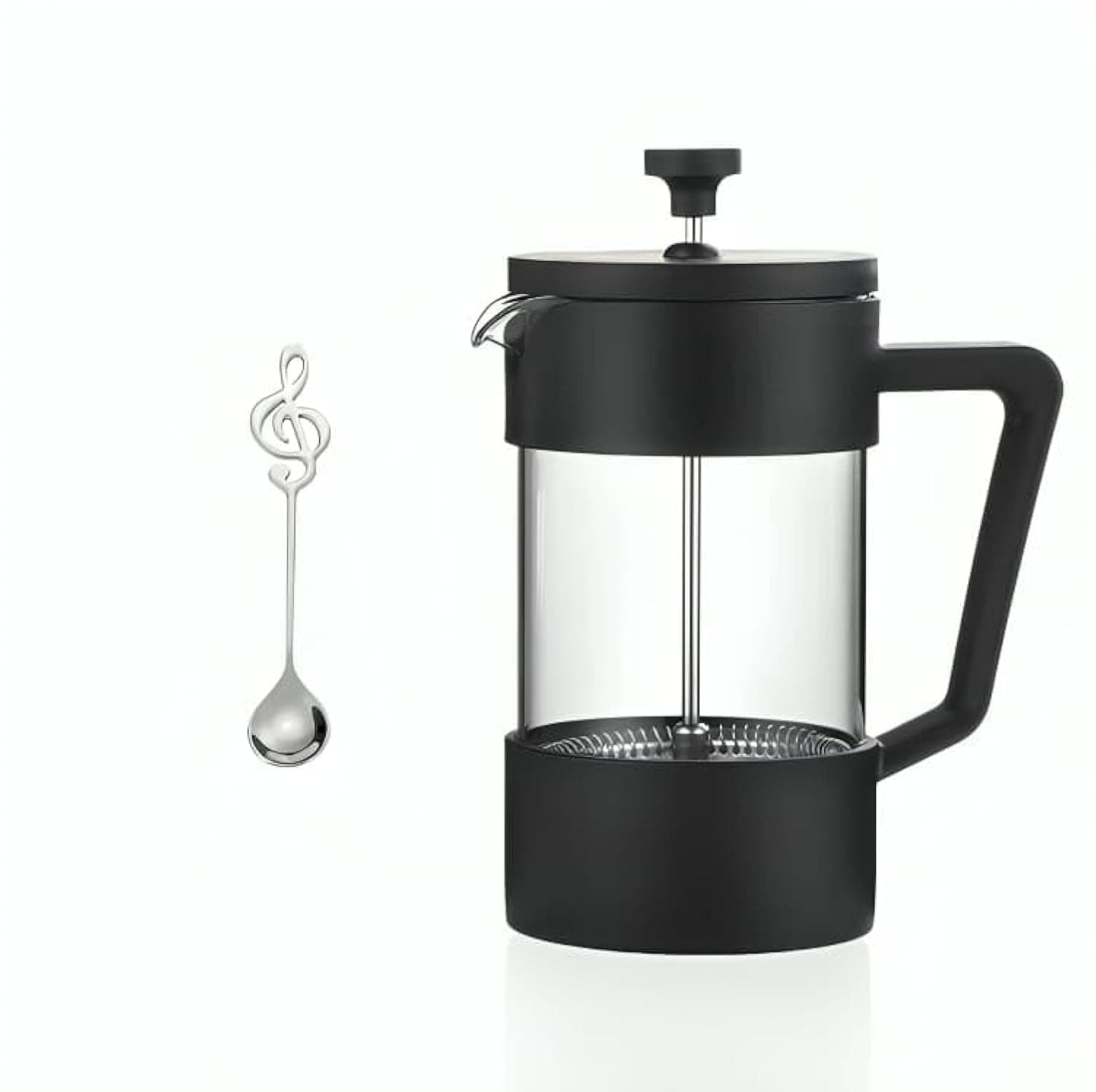 Tea Maker Machine with French Press Coffee Maker Function, 2-in-1 Glass Brewer for Loose Leaf Tea and Ground Coffee, Heat Resistant Borosilicate Carafe, Stainless Steel Filter, Easy to Clean Design