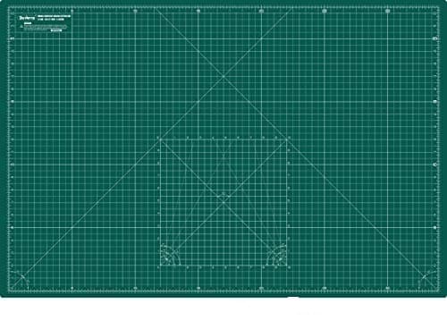 DUVERRA Professional Cutting Mat A1 Self-Healing Double Sided Durable Non-Slip PVC - Imperial - Inchs / Metric - cm/mm – 34 Inch x 23 Inch / 89cm x 59 cm – Green/Green