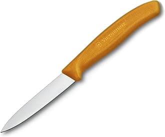 3.25 Inch Swiss Classic Paring Knife with Straight Edge, Spear Point, Orange, 3.25" Paring
