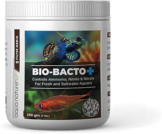 Bio- Bacto+ Biological Filter Media Controls Ammonia, Nitrite & Nitrate for Fresh & Saltwater Aquaria (200g)