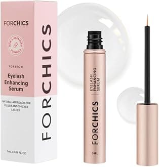ForChics Eyelash Growth Serum - Prostaglandin-Free Lash Enhancing Serum for Longer, Thicker Lashes and Brows- Natural Formula, Visible Results in 2 Weeks - Vegan, Hormone-Free 0.10 fl. oz / 3ml
